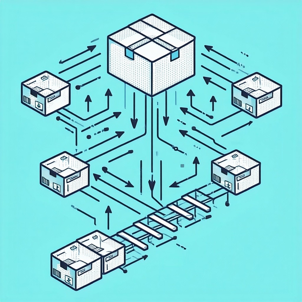 Show an illustration of a chart with arrows coming in from left and top into a box with arrows flowing out to right and bottom and on to a ladder of boxes with many interconnections and lines-1 Show an illustration of a chart with arrows coming in from left and top into a box with arrows flowing out to right and bottom and on to a ladder of boxes with many interconnections and lines-1
